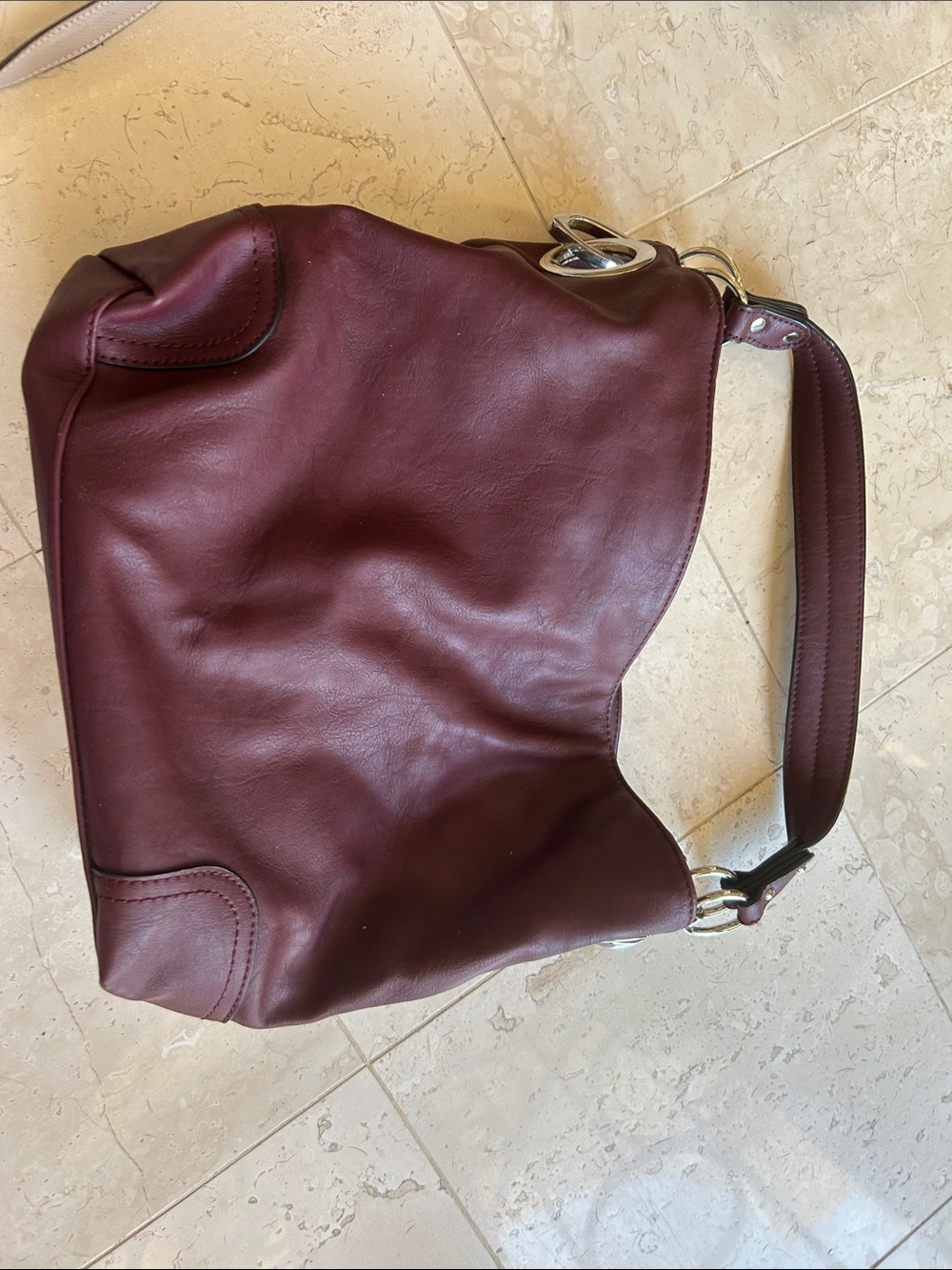Classic Burgundy Leather Shoulder Bag
